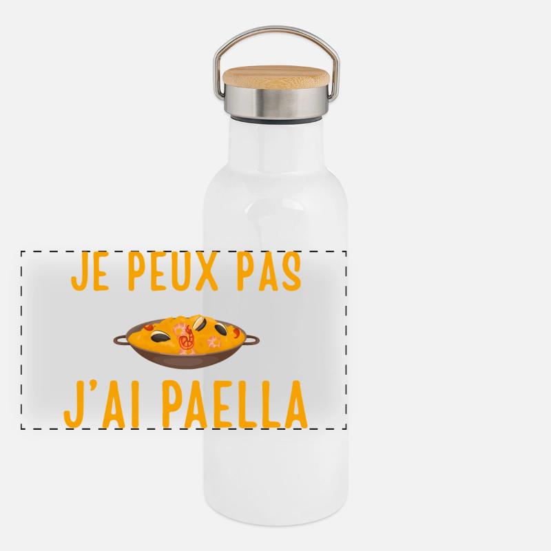 je peux pas jai paella Gourde isotherme avec bouchon en bambou