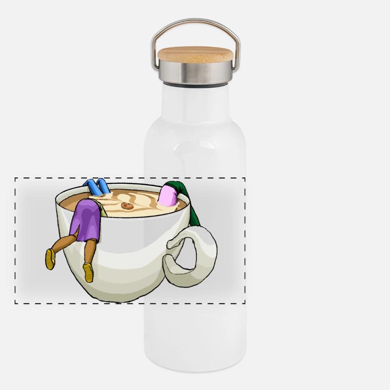 L’heure du café Gourde isotherme avec bouchon en bambou