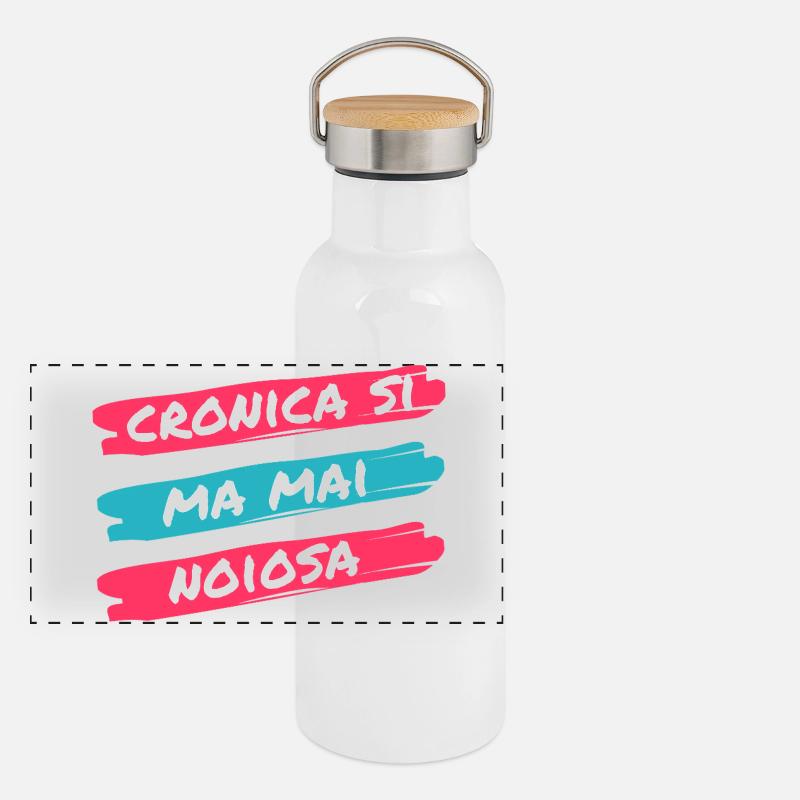 Cronica si, ma mai noiosa Gourde isotherme avec bouchon en bambou