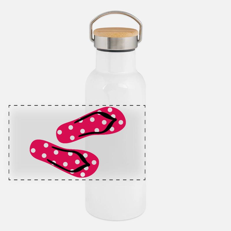 Babouches Toadstool Tongs Points Dots Été Gourde isotherme avec bouchon en bambou