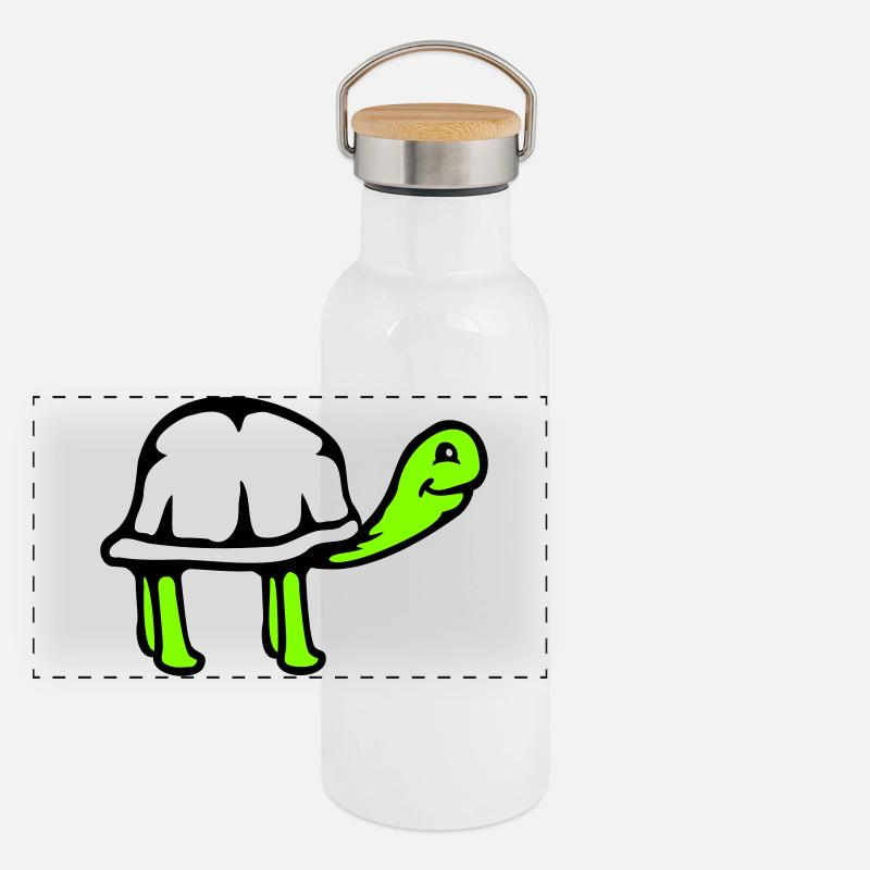 Turtle long neck smiling happy funny Panoramic Thermal Bottle with Bamboo Lid