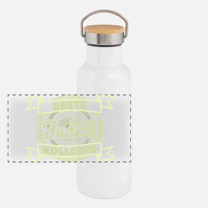 Arbeitskollegin Judith Panorama Thermosflasche mit Bambusdeckel