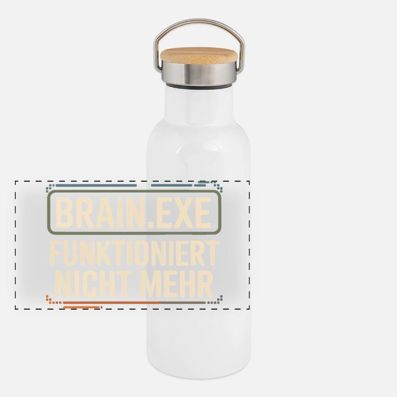 Brain.exe funktioniert nicht mehr – Lustiger Nerd  Panorama Thermosflasche mit Bambusdeckel