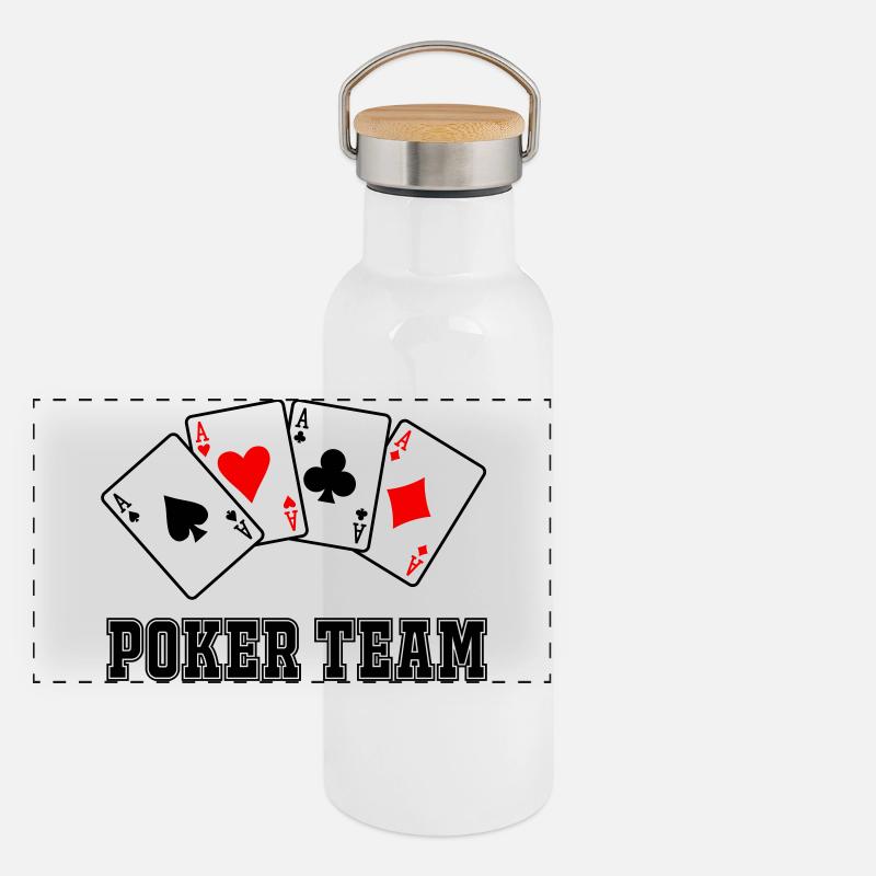 Poker Team Panoramic Thermal Bottle with Bamboo Lid