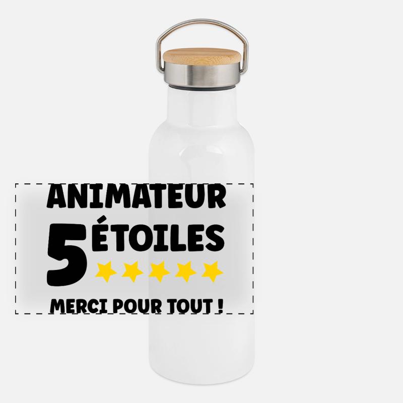 Gourde isotherme avec bouchon en bambou