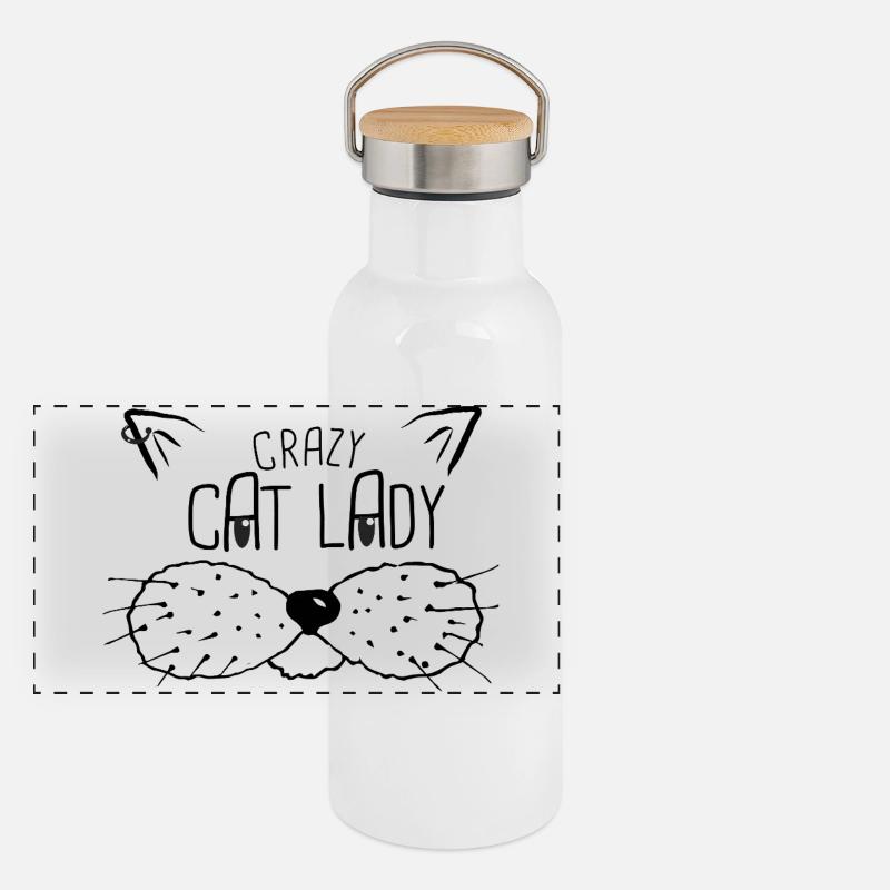 maman chats Gourde isotherme avec bouchon en bambou