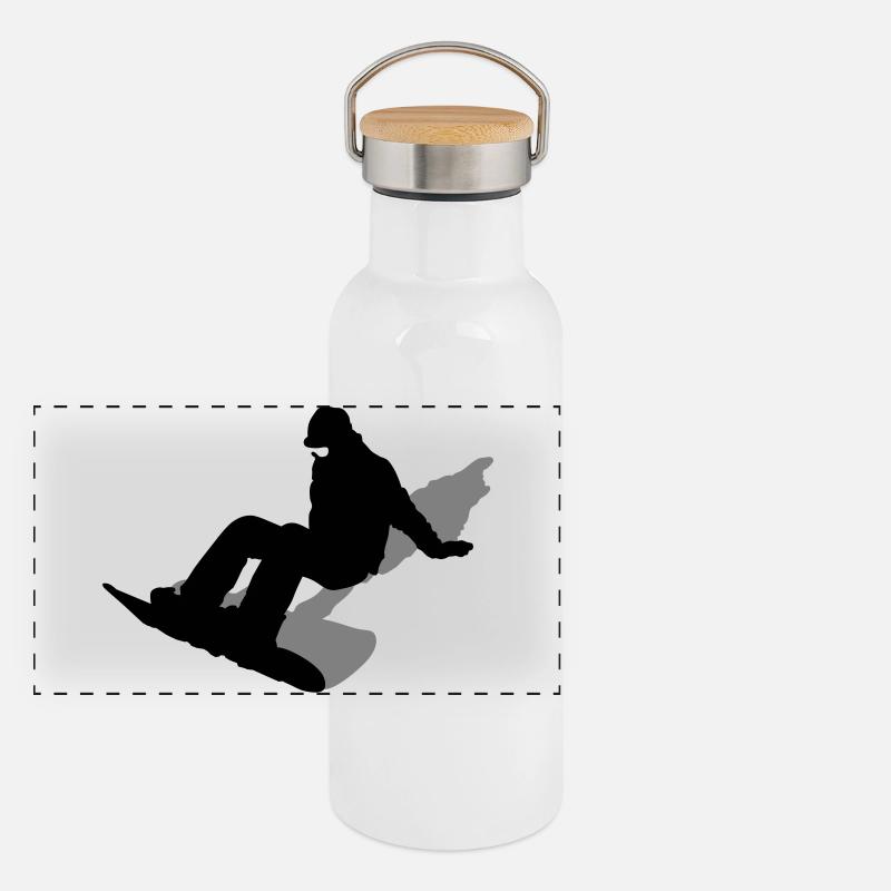 Snowboard Panoramic Thermal Bottle with Bamboo Lid