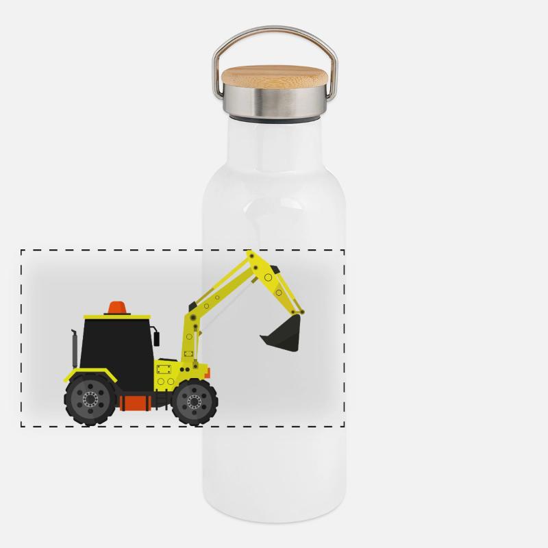 Excavatrice Gourde isotherme avec bouchon en bambou