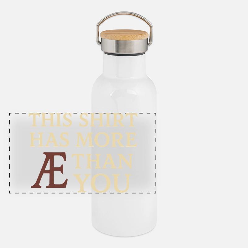 Ancient English Runic Alphabet Panoramic Thermal Bottle with Bamboo Lid