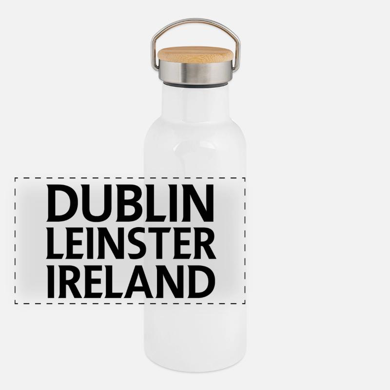 Dublin – Irlande Textdesign Gourde isotherme avec bouchon en bambou