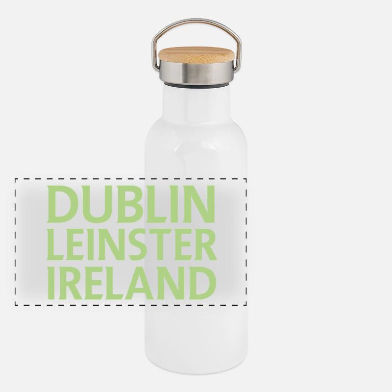 Dublin – Irland Textdesign Panorama Thermosflasche mit Bambusdeckel