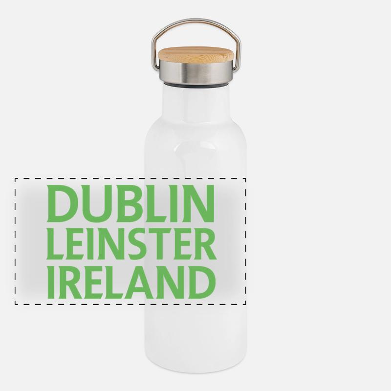 Dublin – Irland Textdesign Panorama Thermosflasche mit Bambusdeckel