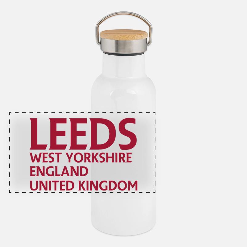 Leeds – Angleterre Conception des paroles Gourde isotherme avec bouchon en bambou