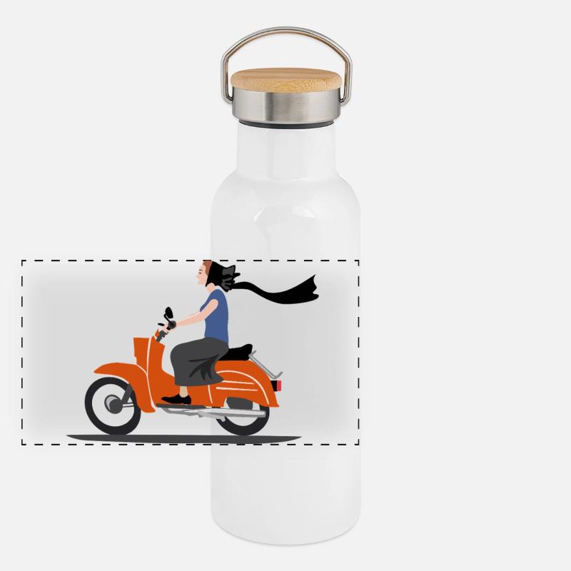 SERBSKA HOLCA MOPED Panorama Thermosflasche mit Bambusdeckel