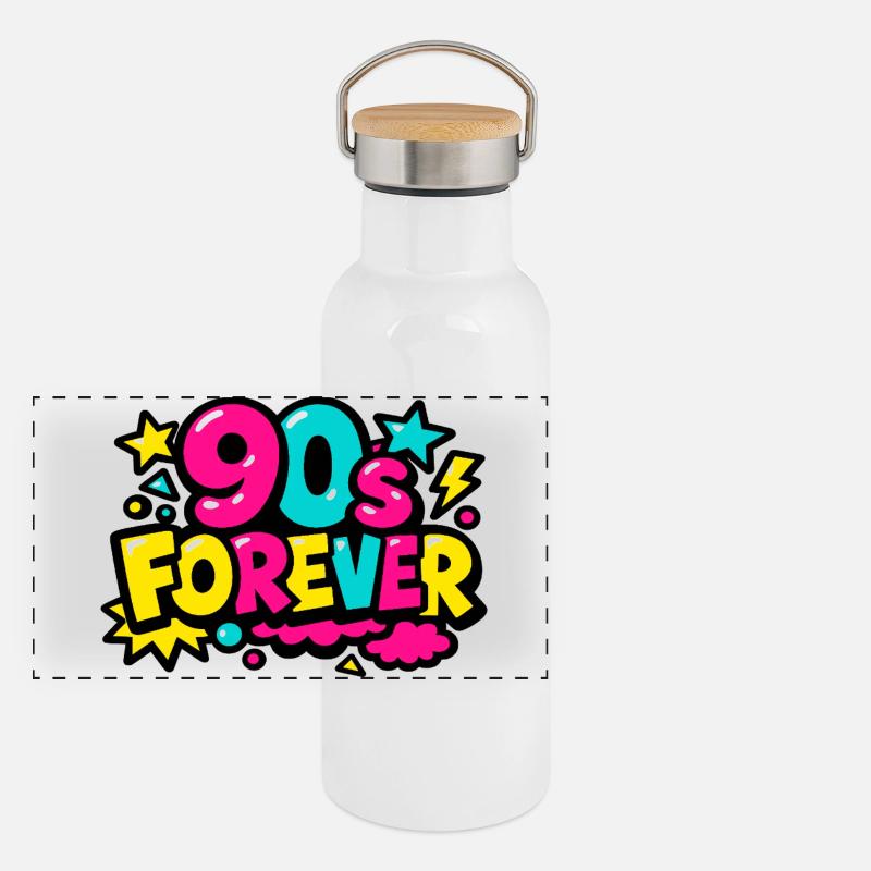 Pop Éternelle des années 90 Gourde isotherme avec bouchon en bambou