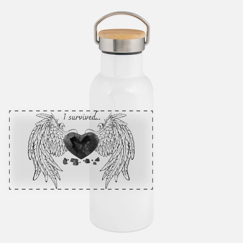 Broken Black Heart Panoramic Thermal Bottle with Bamboo Lid