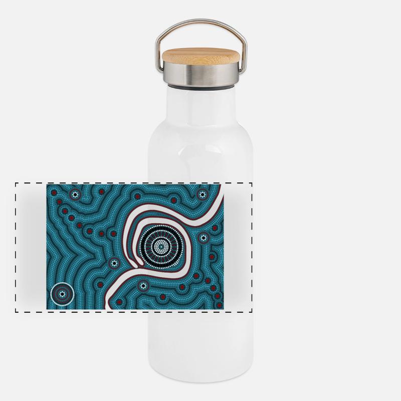 In der Mitte von Nirgendwo - quer Panorama Thermosflasche mit Bambusdeckel