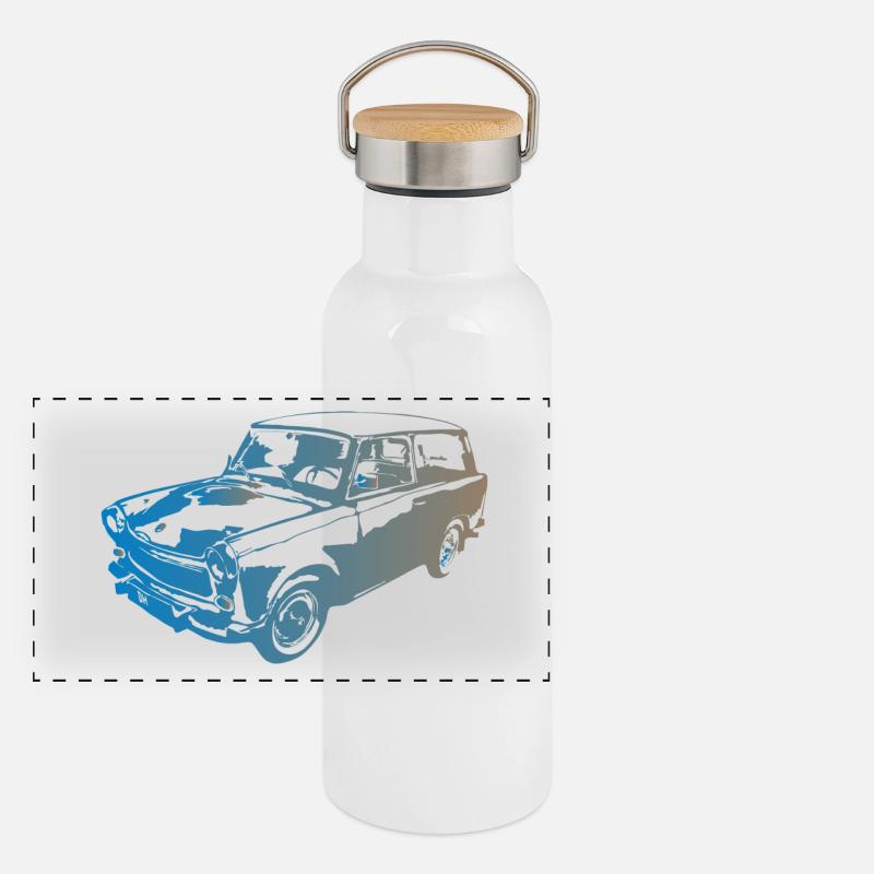  601 Kombi Trabi Panorama Thermosflasche mit Bambusdeckel