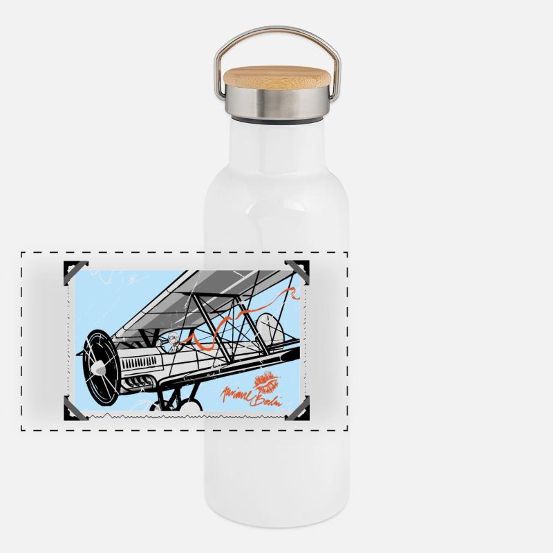 double decker Panoramic Thermal Bottle with Bamboo Lid