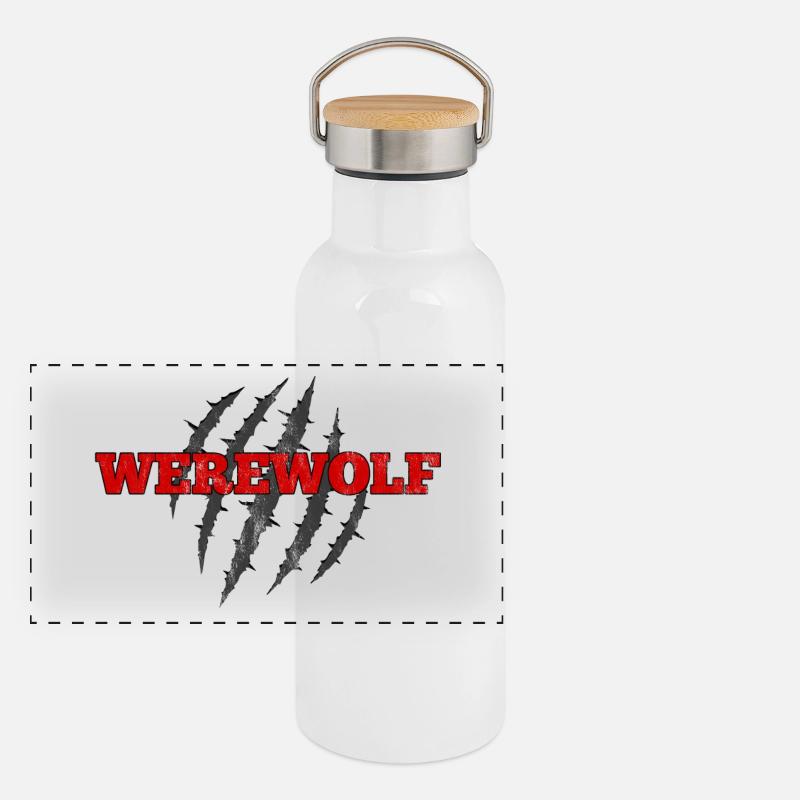 Werewolf / Halloween: Werewolf Panoramic Thermal Bottle with Bamboo Lid
