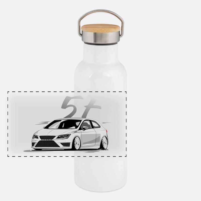 Leon 5f fr, Low, Deep, Stanced, Cupra Panorama Thermosflasche mit Bambusdeckel