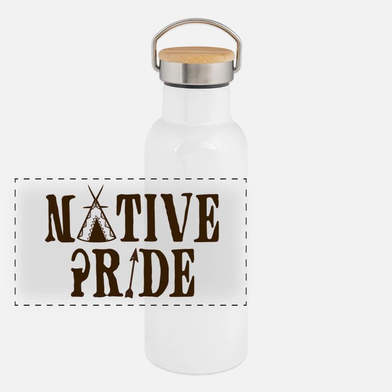 Indians: Native Pride Panoramic Thermal Bottle with Bamboo Lid