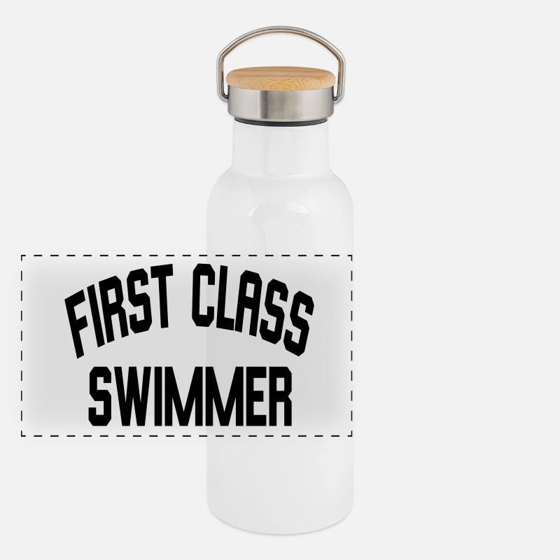 First Class Swimmer Gourde isotherme avec bouchon en bambou