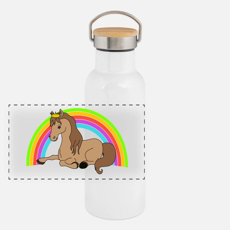 cheval Gourde isotherme avec bouchon en bambou