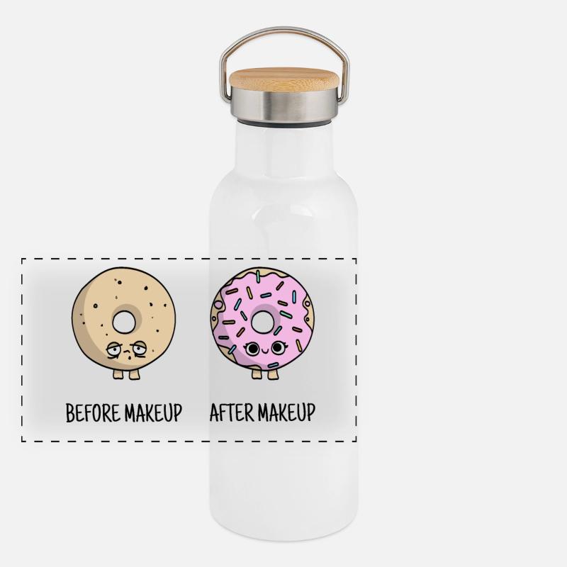 cadeau de beignets de maquillage mignon Gourde isotherme avec bouchon en bambou