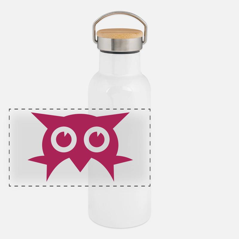 Eule Panorama Thermosflasche mit Bambusdeckel