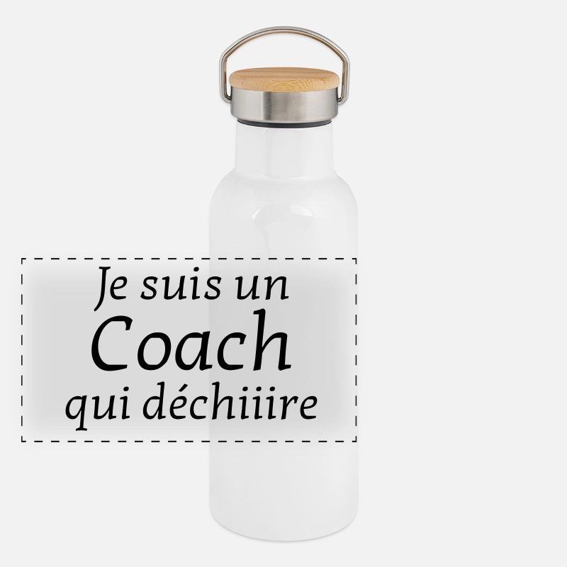 Coach / Coaching / Entraineur / Sport Gourde isotherme avec bouchon en bambou