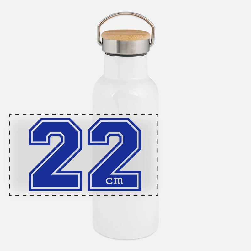 twenty two - 22 - Panoramic Thermal Bottle with Bamboo Lid - white