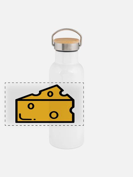 fromage - Gourde isotherme avec bouchon en bambou - blanc - Devant