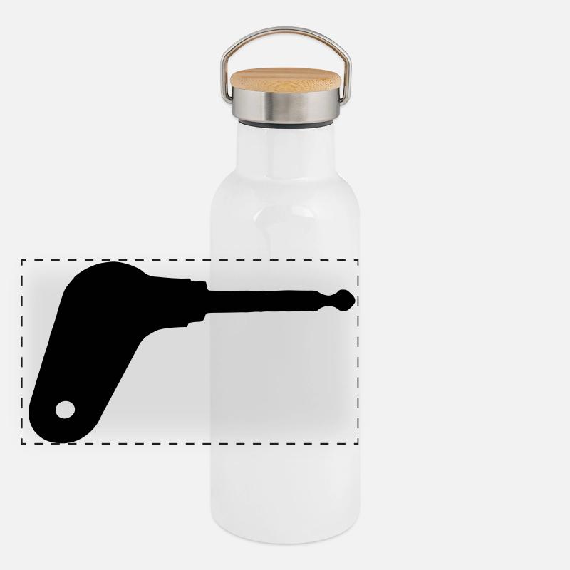 Oldtimer tractor ignition key Panoramic Thermal Bottle with Bamboo Lid