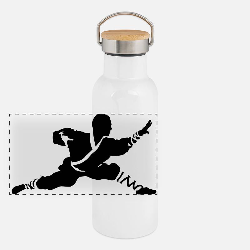Kung fu Panorama Thermosflasche mit Bambusdeckel