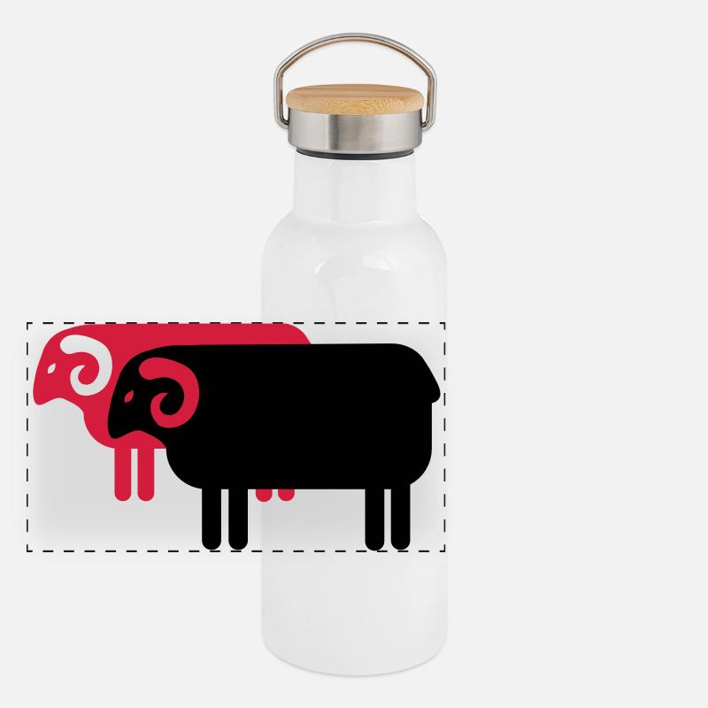 mouton Gourde isotherme avec bouchon en bambou