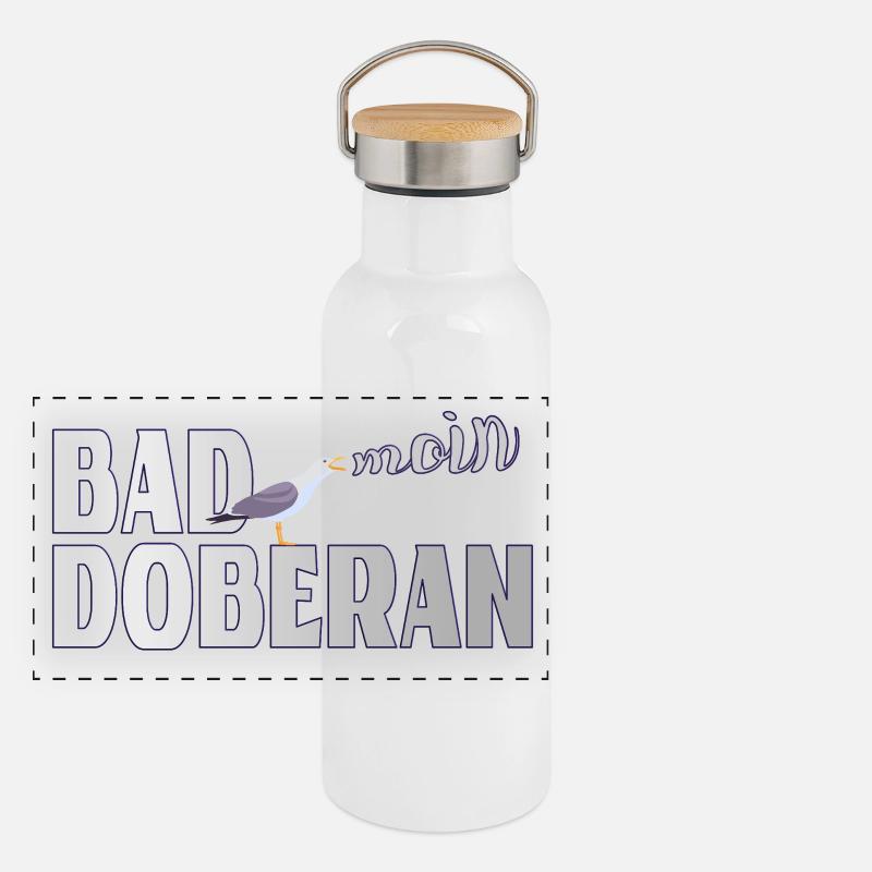 Möwe & Moin Bad Doberan Ostsee Panorama Thermosflasche mit Bambusdeckel