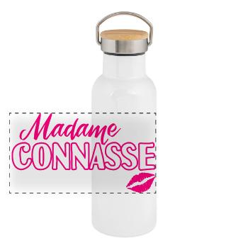 Chiante Râleuse Chieuse Raleuse Drôle Madame Fille - Gourde isotherme avec bouchon en bambou - blanc - Devant