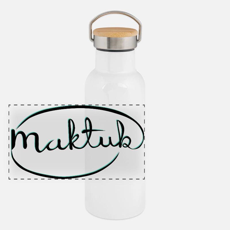 MakeKita Mint Script Panoramic Thermal Bottle with Bamboo Lid