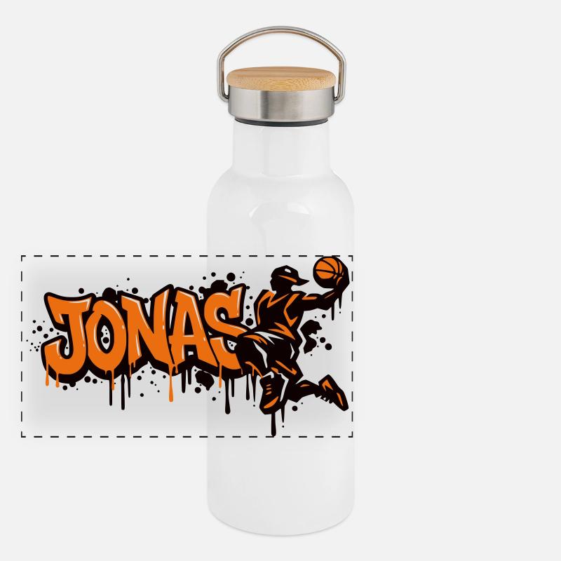 JONAS Graffiti Basket-ball Gourde isotherme avec bouchon en bambou