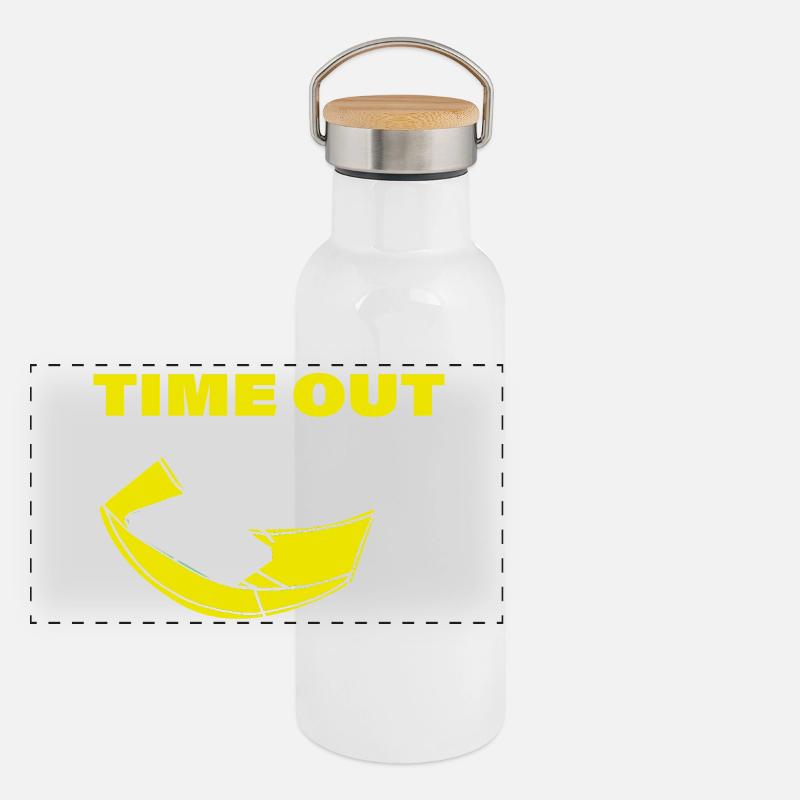 TIME OUT - Panorama Thermosflasche mit Bambusdeckel - Weiß