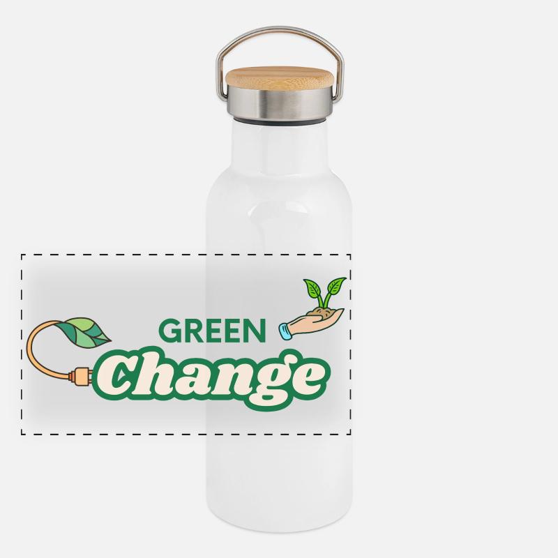 Changement vert Gourde isotherme avec bouchon en bambou