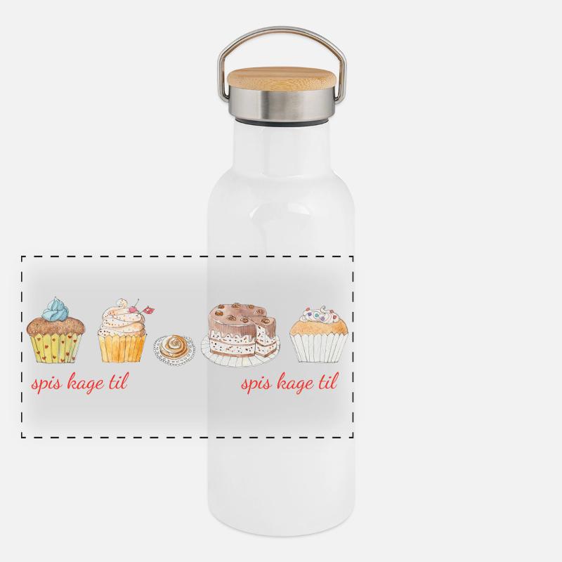 Eat cake Panoramic Thermal Bottle with Bamboo Lid