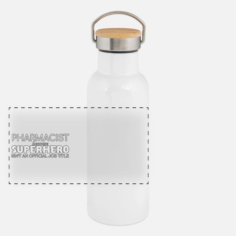 Pharmacien Superhero Pharmacy Gourde isotherme avec bouchon en bambou