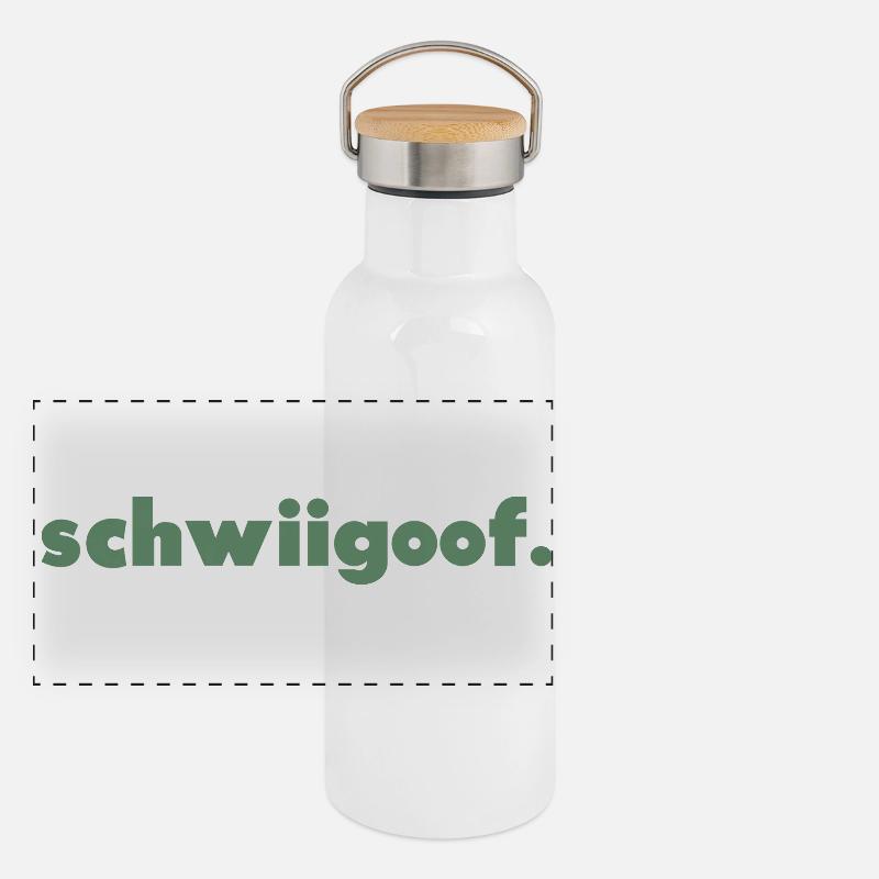 schwiigoof. Panorama Thermosflasche mit Bambusdeckel