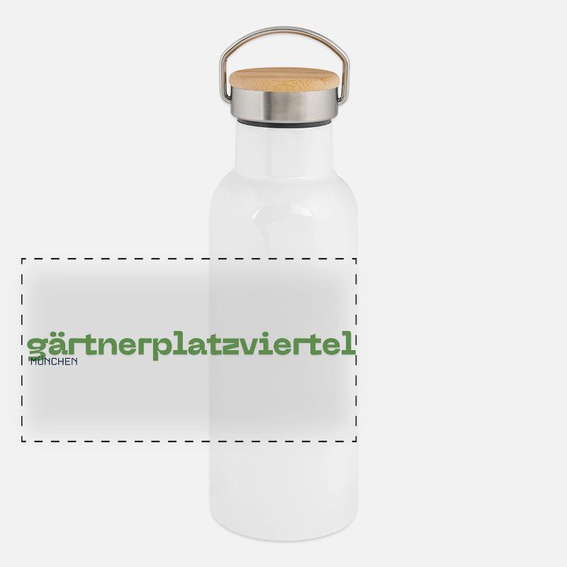 Gärtnerplatzviertel Munich district Panoramic Thermal Bottle with Bamboo Lid