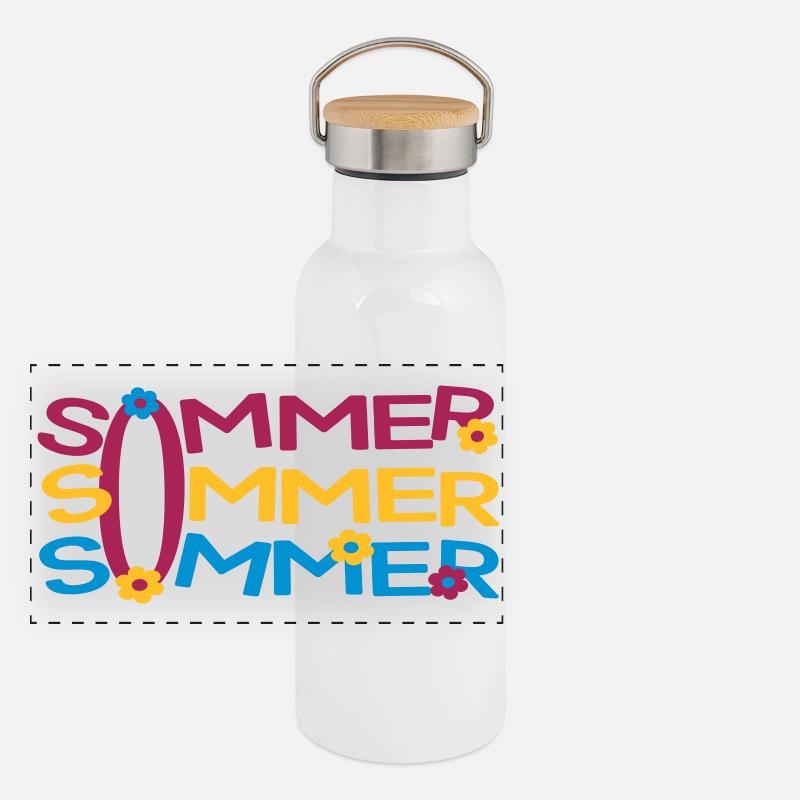 Summer Panoramic Thermal Bottle with Bamboo Lid