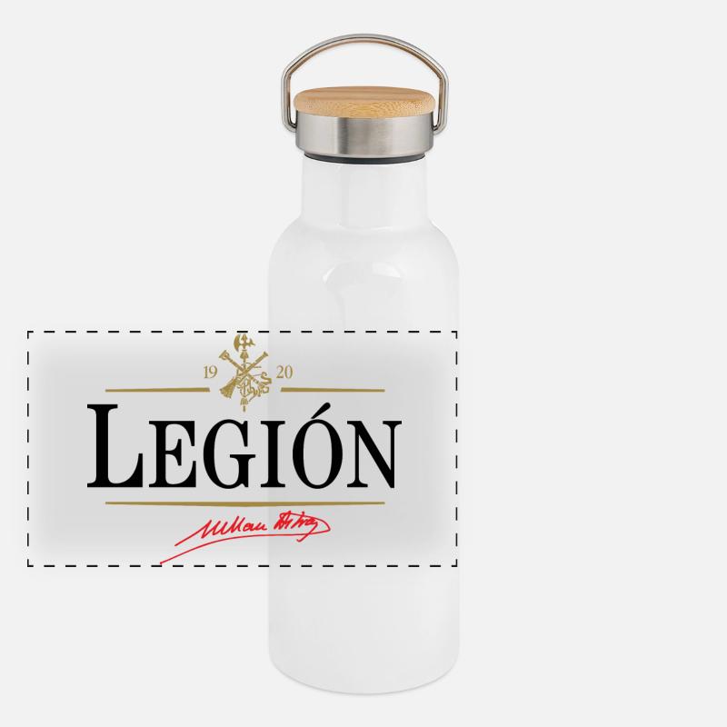 Legion - Panoramic Thermal Bottle with Bamboo Lid - white