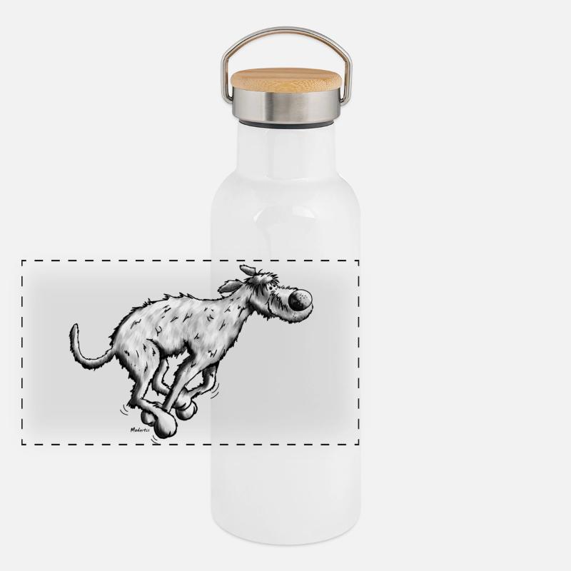 Mignon Irish Wolfhound Gourde isotherme avec bouchon en bambou