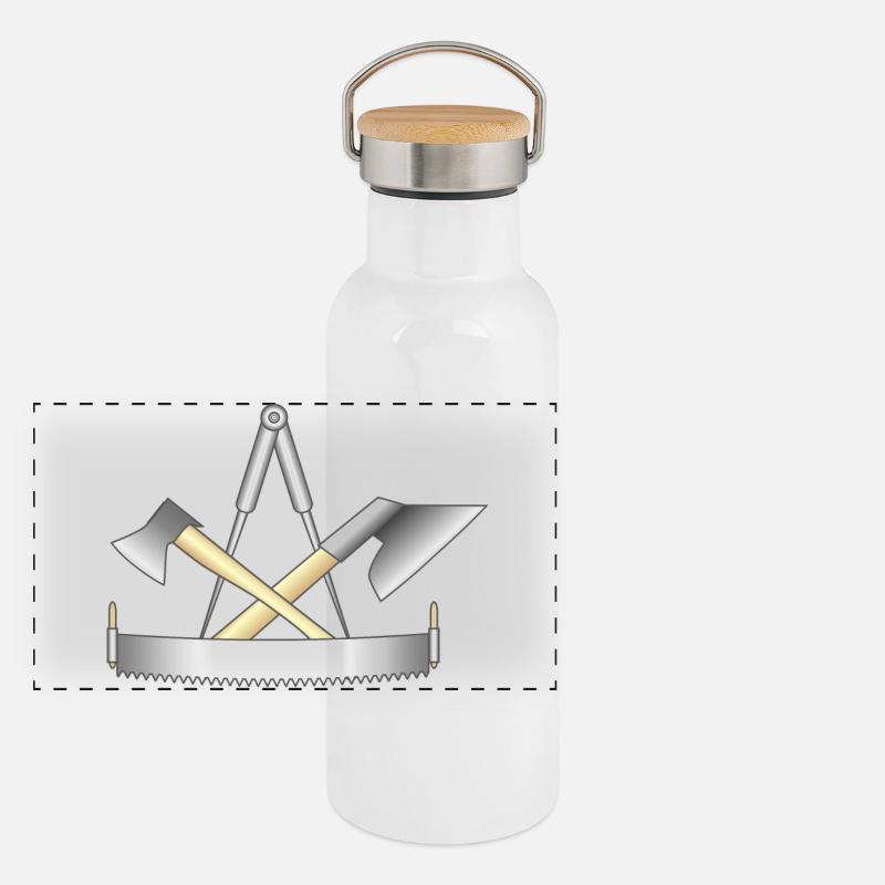 Charpentier, signe de guilde Gourde isotherme avec bouchon en bambou